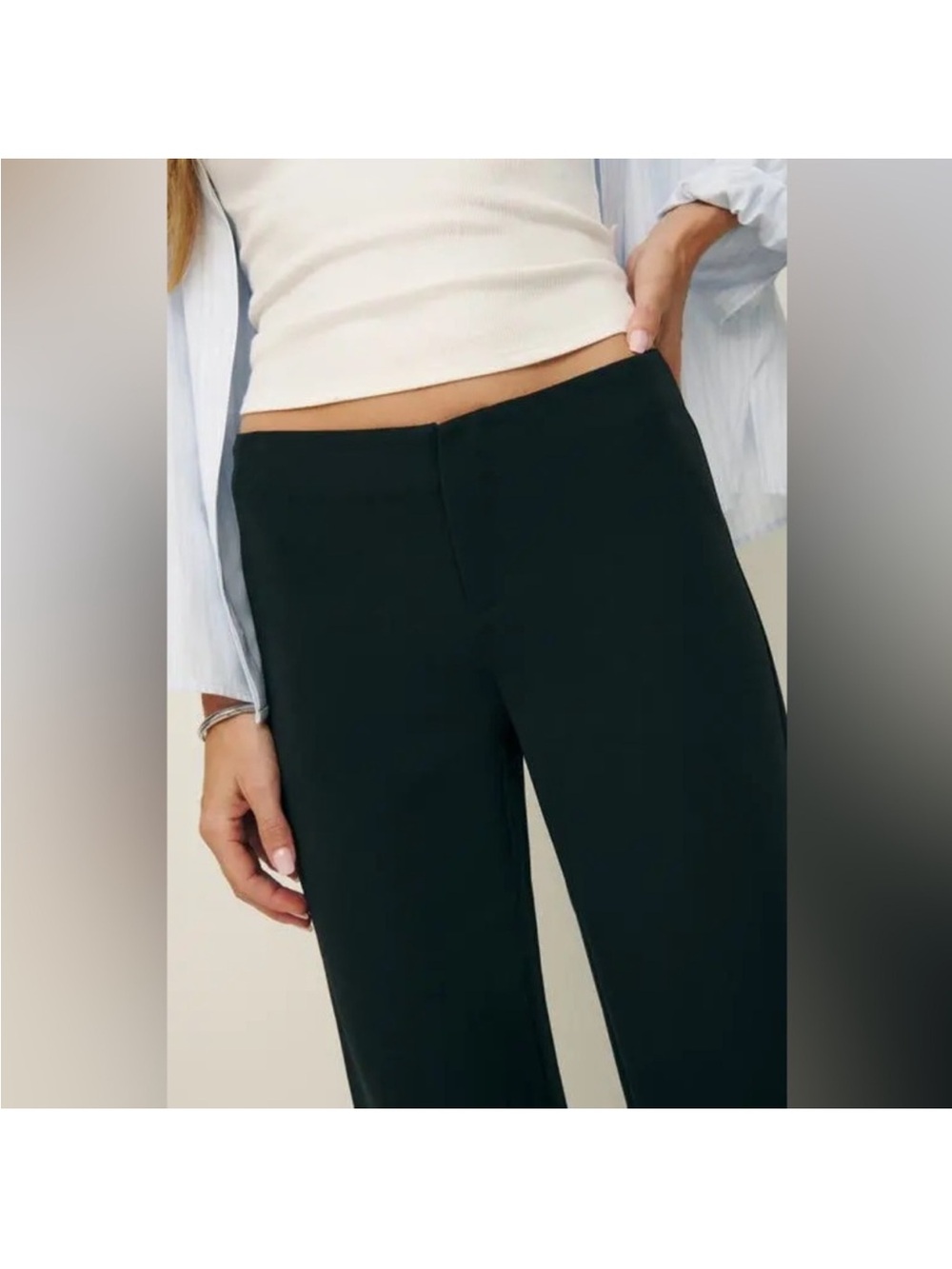 Reformation Vida Low Rise Pants in Pitch Black New with Tags! - Picture 2 of 6